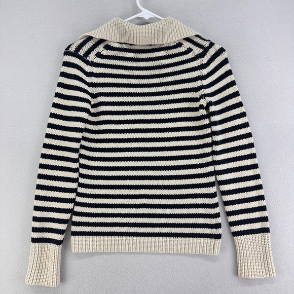 VTG Y2K Old Navy Sweater Womens‎ S Striped Collared Ribbed Cotton Preppy - Picture 5 of 8